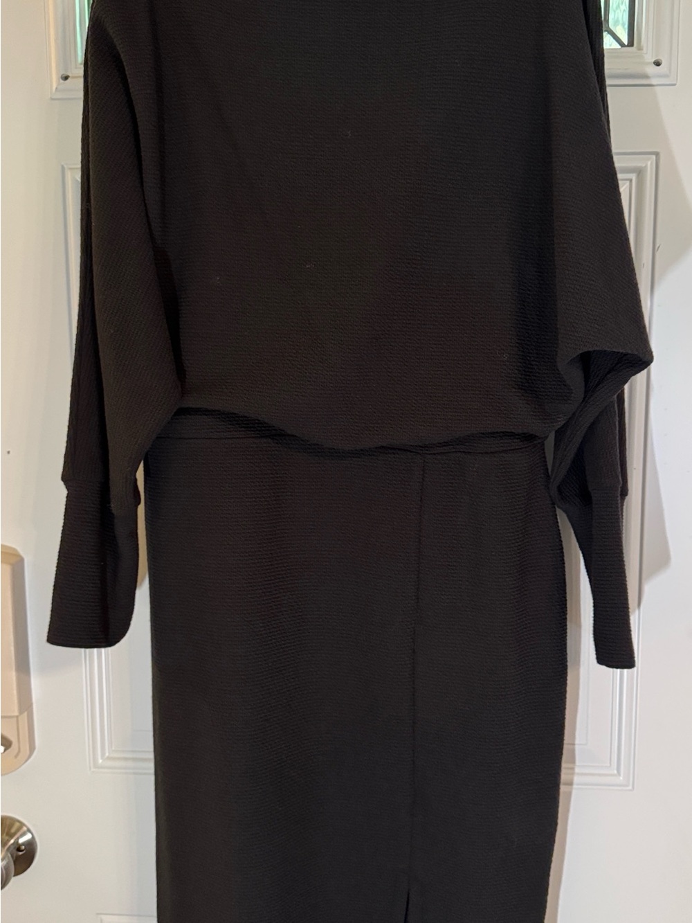Chenault Black Long-Sleeve Midi Dress